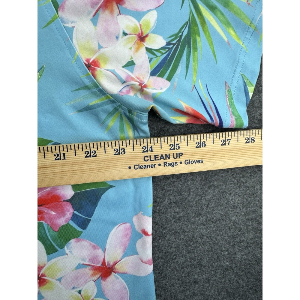 Deolax Golf Polo Shirt Mens‎ Sz XL Loud Tropical Plant Print Performance Stretch - Picture 12 of 16